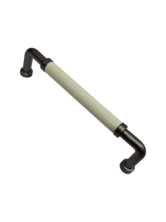 Premier Handle Furniture made of Porcelain & Zamak & Metallic Black 174mm (Center Distance 160mm) 11993-160-BRZ1 1pcs