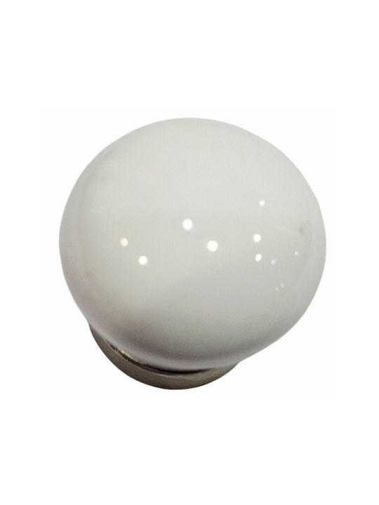 Premier Antique Knob Furniture made of Porcelain & Metallic & Zamak Nickel-matt 31mm (Center Distance 31mm) 12000-000-ARG1 1pcs