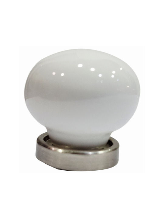 Premier Antique Knob Furniture made of Porcelain & Metallic & Zamak Nickel-matt 31mm (Center Distance 31mm) 12000-000-ARG1 1pcs