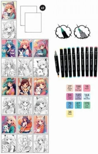 Sycomore Painting 10 Manga Boards And Markers Kemonomimi for Children 10+ years old Years