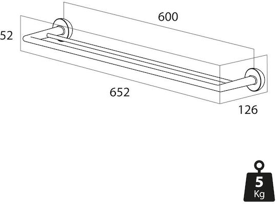 TIGER Double Wall-Mounted Bathroom Rail ​12.6x65.2cm Gold