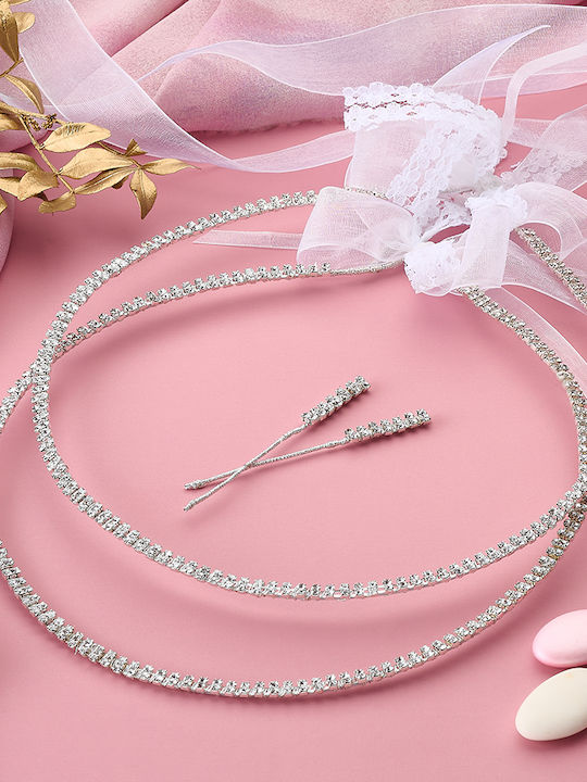 «strass Crowns» Επάργυρα Στέφανα Γλυκό Καμπυλωτό Σχήμα Ποιοτικά Λαμπερά Κρυσταλλάκια