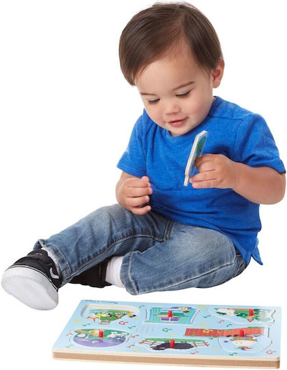 Дървено Детски Пъзел с Шипове Nursery Rhymes 2 Sound 6бр Melissa & Doug