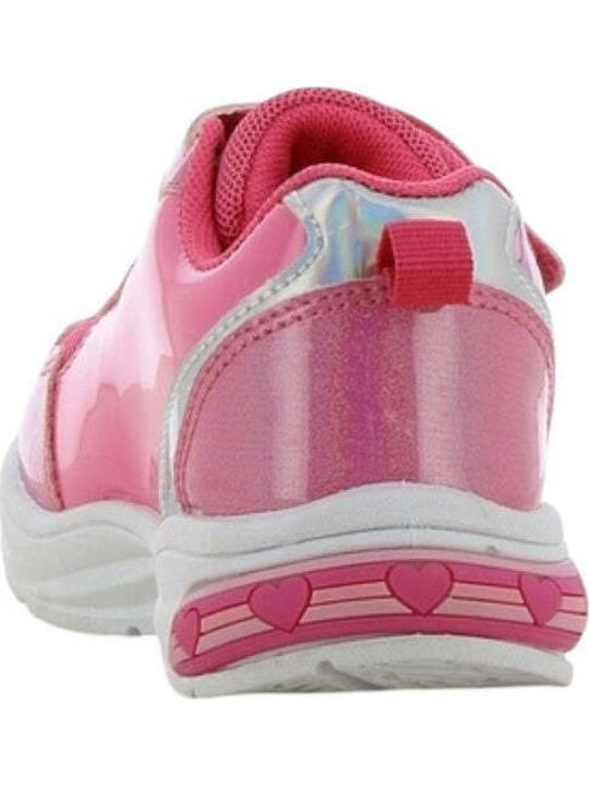 Barbie Παιδικά Sneakers Ανατομικά με Σκρατς & Φωτάκια Φούξια