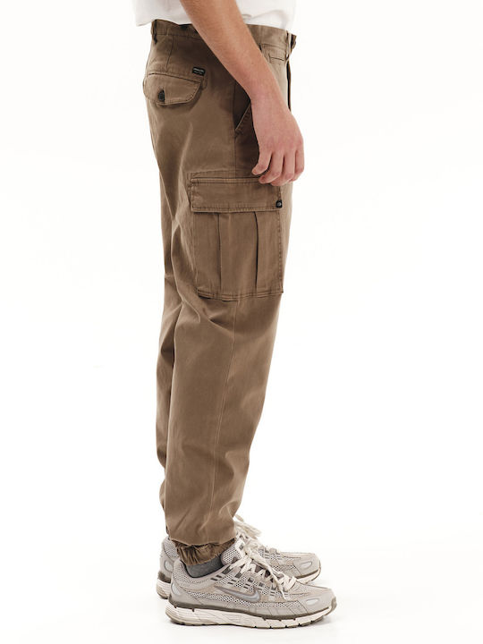 Trousers Cargo Elastic in Regular Fit Beige