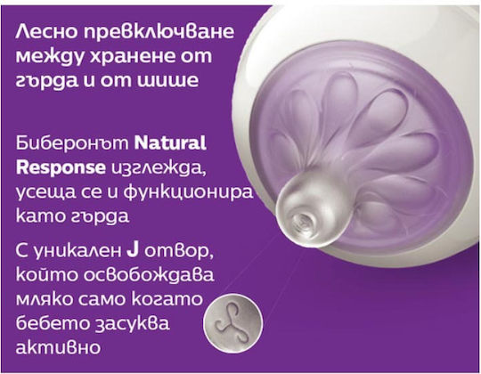 Philips Πλαστικό Μπιμπερό Κατά των Κολικών με Θηλή Σιλικόνης για 3+ μηνών Λευκό 330ml 2τμχ