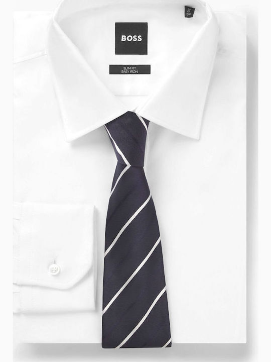 Boss Men's Tie Silk in Navy Blue Color