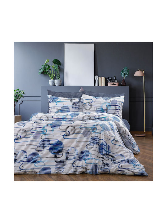 Pillowcase with Envelope Cover White-blue 50x70cm.