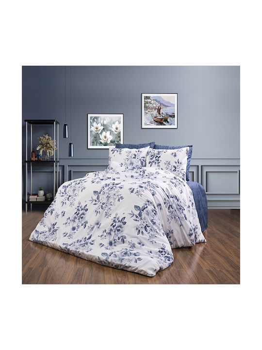 Μαξιλαροθήκη με Φάσα White-blue 50x70εκ.