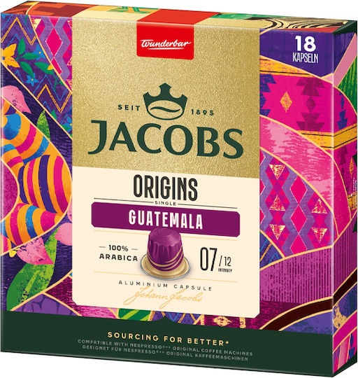 Jacobs Kaffeekapseln Espresso Origins Guatemala Kompatibel mit Nespresso Maschine 18 Stück