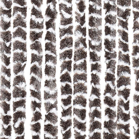vidaXL Fabric Door Curtain Brown-White 100x220cm 325453