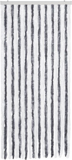 vidaXL Fabric Door Curtain Grey-White 90x220cm 241224