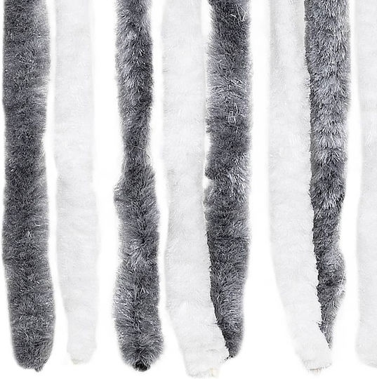 vidaXL Fabric Door Curtain Grey-White 100x220cm 241225