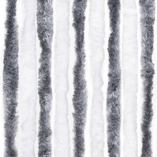 vidaXL Fabric Door Curtain Grey-White 100x220cm 241225