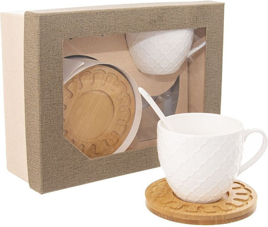 Orion Set Tassen Kaffee aus Porzellan Weiß 250ml 2Stück
