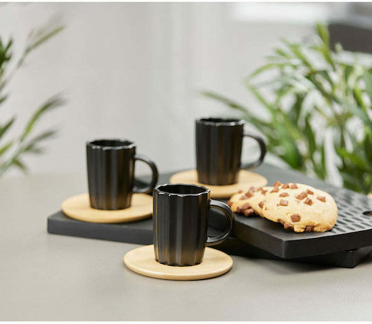 InTheBox Set Tassen Espresso aus Porzellan Schwarz 6Stück
