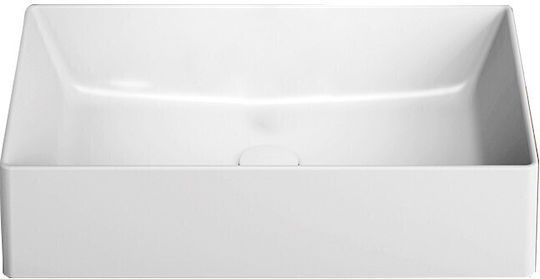 GSI Kube-X Aufgesetztes Waschbecken Porzellan 60x37x13cm Weiß