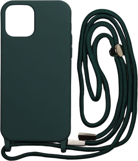 Technovo Lace Back Cover Σιλικόνης με Λουράκι Πράσινο (iPhone 13 Pro)