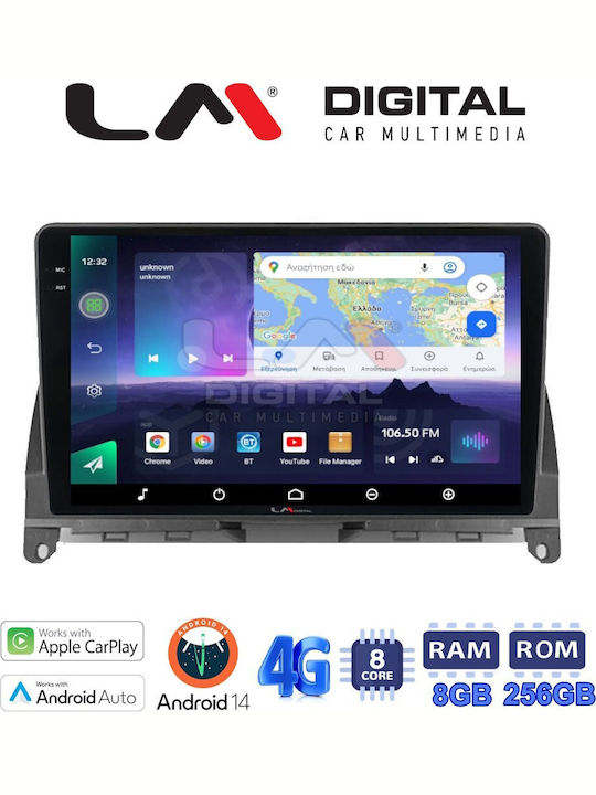 LM Digital Ηχοσύστημα Αυτοκινήτου για Mercedes-Benz C Class 2007>2011 (Bluetooth/USB/WiFi/GPS/Apple-Carplay/Android-Auto)