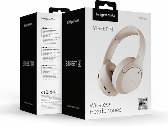 Kruger & Matz Street 4 Kabellos / Kabelgebunden Über Ohr Kopfhörer Beige