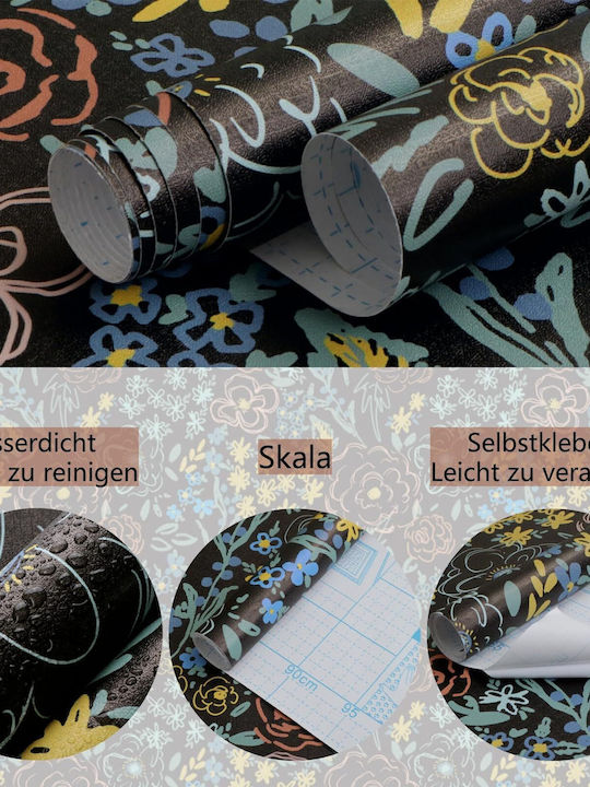 Selbstklebend Tapete Vinyl Schwarz B0CSNYFSVZ
