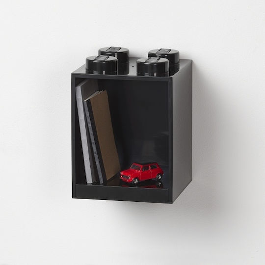 Kids Shelf Box Wall Landscape 4 Studs Floor Black 16x16x21cm