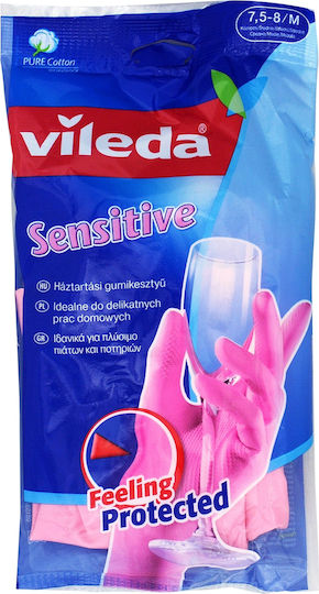 Vileda Oven Gloves Sensitive Plastic Medium Pink 1pcs