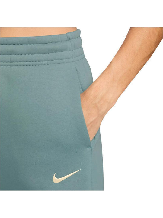 Sportswear Ψηλόμεσο Παντελόνι Φόρμας Fleece Τιρκουάζ