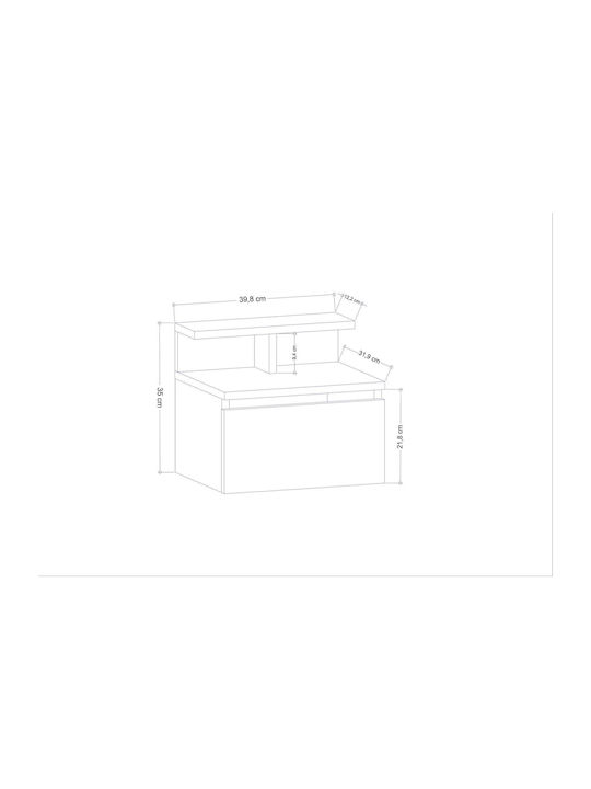 Κομοδίνο Arsen Ξύλινο Λευκό 39.8x31.9x35cm GP052-0140,3