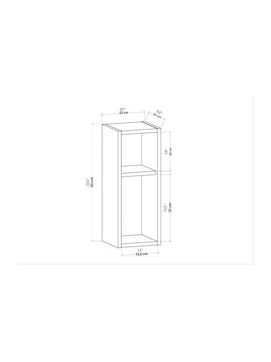 Nachttisch Sault Weiß 23.2x22x59.6cm