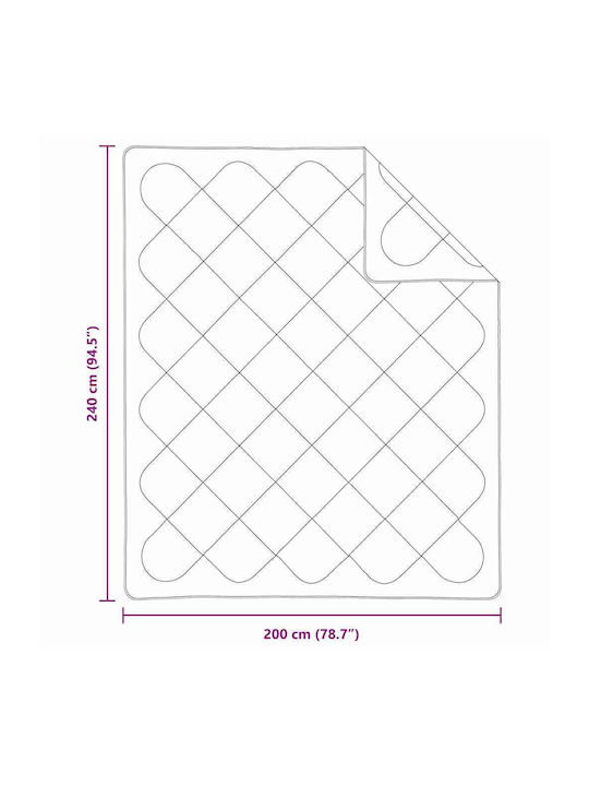 vidaXL Κουβέρτα Υπέρδιπλη 240x200εκ. Λευκό