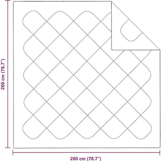 vidaXL Двойно Одеяло 200x200см Бяло