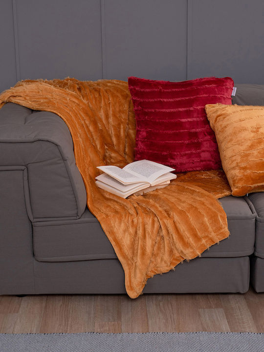 Palamaiki Gwen Velvet Blanket for Sofa 130x180cm Gold
