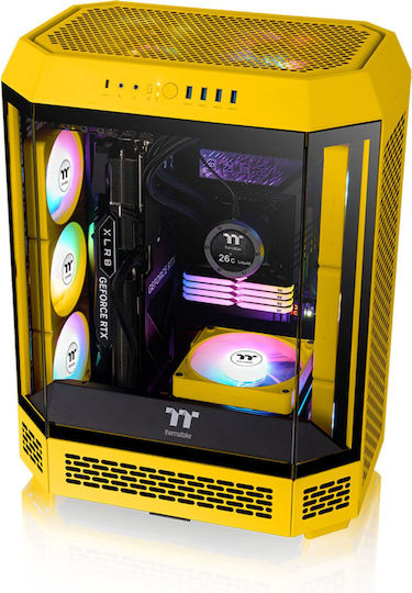 Thermaltake CT120 EX Umkehrklinge Gehäuselüfter (2000rpm / 65,82cfm) mit ARGB Beleuchtung und Verbindung 3-polig / 4-Pin PWM 3 Stück Bumblebee