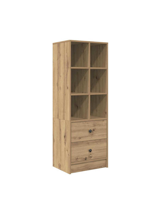 Kids Desk with Library made of Melamine Brown 60x50x76cm