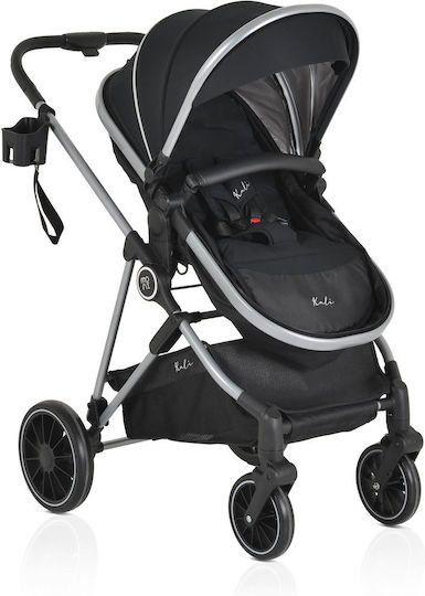 Moni Kali Verstellbar 2 in 1 Baby Kinderwagen Geeignet für Neugeborene Schwarz