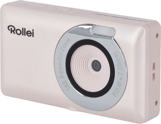 Rollei Compactline Pocket Compact Φωτογραφική Μηχανή 50MP με Οθόνη 2.4" και Ανάλυση Video 2688 x 1520 pixels Ροζ