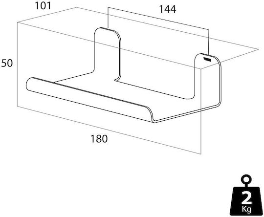 TIGER Wall Mounted Bathroom Shelf Metallic 18x10.1x5cm Black