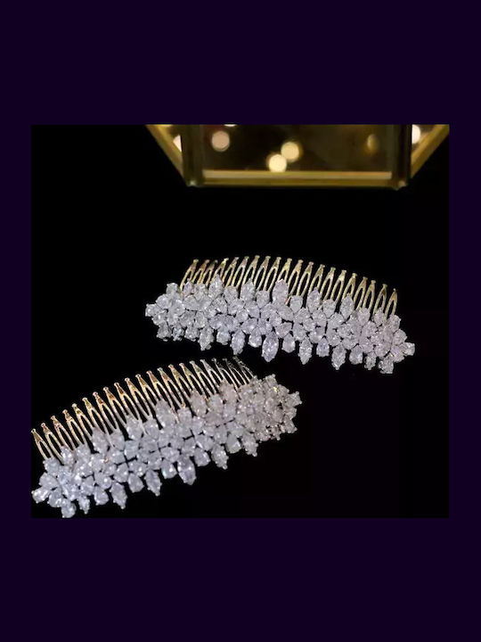 Charlie Luxury Series Our Perfect Side or Back Hairstyle with Bridal Veil Guaranteed Shine 100% Genuine Zircon Crystals