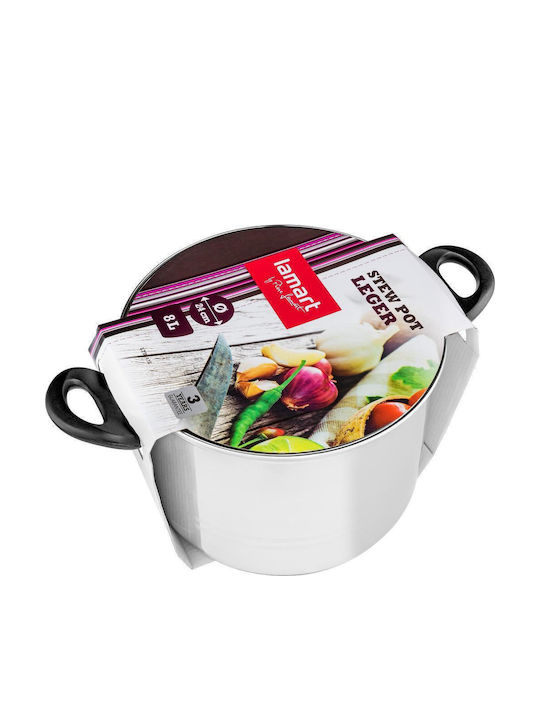 Lamart Deep Stainless Steel Pot 8lt / 24cm