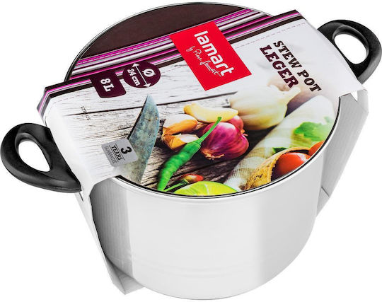 Lamart Tiefer Edelstahl-Topf 8Es / 24cm