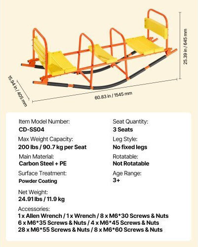 Vevor Seesaw Multicolour for 3+ Years