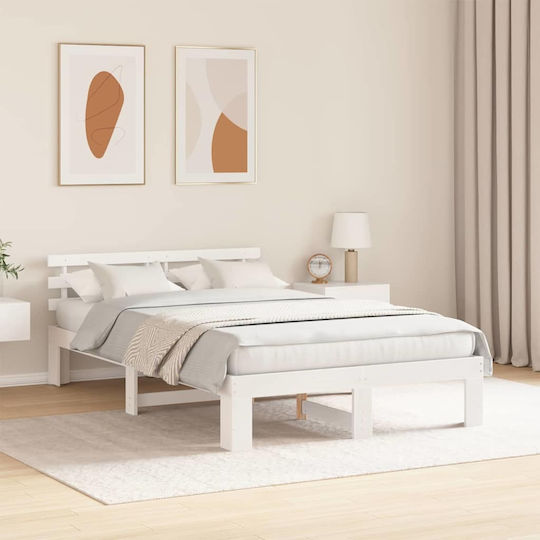 Pat pentru Copii Clasic Semi Dublu Μασίφ ξύλο πεύκου pentru Saltea 120x190cm