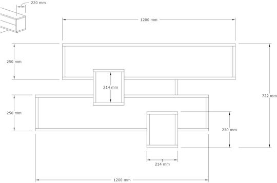 Ράφι Karen Λευκό / Καρυδί 120x22x77εκ.