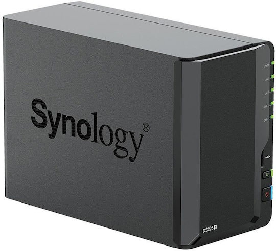 Synology DiskStation DS225+ NAS Tower με 2 θέσεις για HDD/SSD και 2 θύρες Ethernet