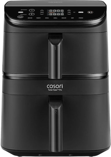 Cosori Turbo Tower Air Fryer with Double Detachable Bucket 10.8lt Black