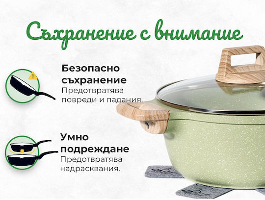 Just Perfecto Cookware Set Made of Cast Aluminum with Non-Stick Interior Coating 13 Pieces