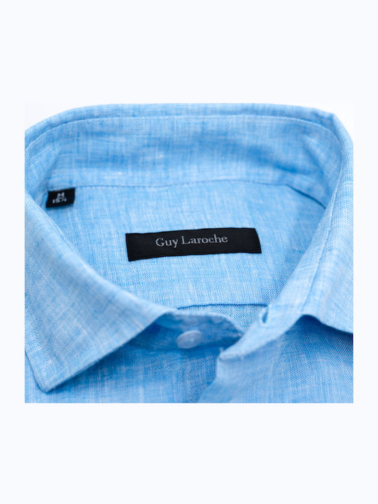 Langärmlig Leinen Hemd Aqua