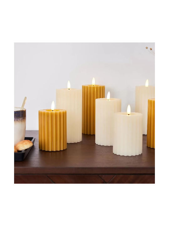 LED-Kerze 7,5 x 12,3 cm Ecru Beauty Home