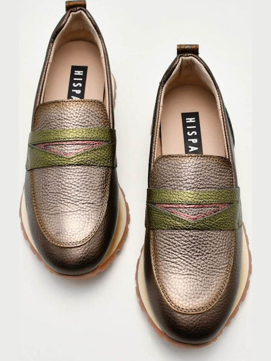 Leather Women's Loafers in Brown Color